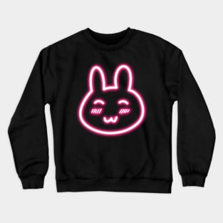 Glowing Cute Bunny Pink Neon Crewneck Sweatshirt